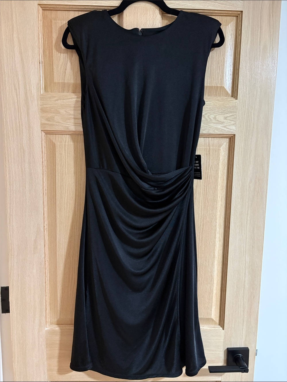 Express Small Classic Black Draped Sleeveless Dress
